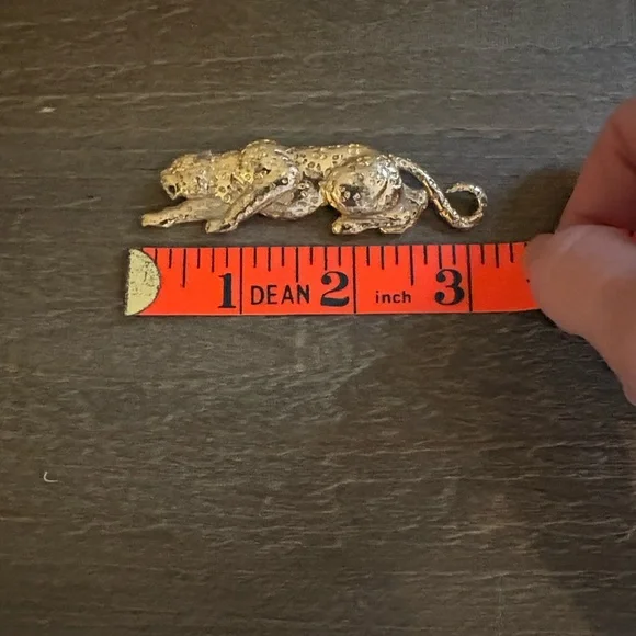 Vintage JJ Malone Gold Leopard Brooch 1980's - Picture 2 of 5